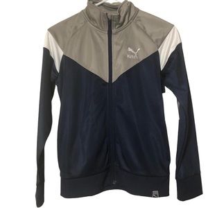 Junior M10-12 puma navy/gray long sleeve sweat